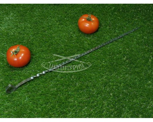 40 см цельнометаллический шампур для овощей , длина до витка спирали - 40 см, фото 1 - shampuria.ru